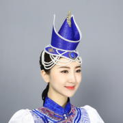 蒙古族蒙古服装女士成人儿童民族，舞蹈演出服蒙古头饰帽子高端时尚