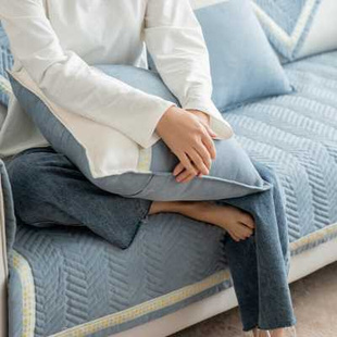 北欧简约沙发垫四季通用防滑布艺加厚坐垫子客厅冬季皮沙发套罩巾