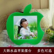 儿童卡通大韩水晶烤瓷相框婚纱可爱苹果木制相框/水晶苹果摆台d