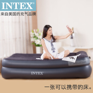 INTEX内置电泵充气床垫双人单人加厚帐篷气垫床折叠旅行吹气床铺