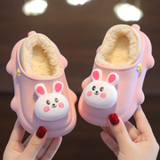 儿童棉拖鞋女童可爱兔子冬季保暖小童宝宝家居鞋包跟防水男童棉鞋