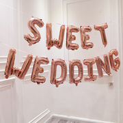 结婚字母铝膜气球婚房装饰英文铝箔汽球I婚礼布置甜蜜快乐婚庆用
