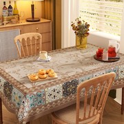 美式桌布轻奢高级感餐桌布，免洗防烫茶几桌布，长方形桌垫布艺台布