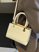 韩国时尚通勤小包包女2024高级质感小众百搭斜挎包白色手提包