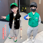 儿童兄妹装套装春秋2022年韩版时尚薄款长袖长裤秋季男童女童