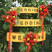 婚庆道具铁艺镂空雕花，wedding半圆字母，三件套空中吊顶装饰