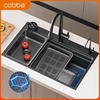 卡贝厨房水槽双阶手工槽大单槽304不锈钢盆洗菜盆厨房家用洗菜池