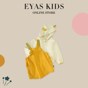 EYAS女童刺绣立体玩偶背带裙套装2024夏季韩版网红背带两件套