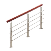 304不锈钢楼梯扶手室内家用方管穿拉丝立柱现代简约阳台护栏栏杆