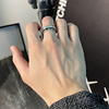钛钢戒指男士潮流镶钻高级感可转动罗马数字指环，手饰男生戒指男款