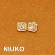 NIUKO 五钻方形电镀衬衫小纽扣衬衣春夏金色钮扣子服装辅料扣