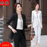 白色西装外套女气质，显瘦职业套装，秋冬韩版小个子长袖小西服