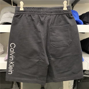 CK Calvin Klein 男士夏季简约字母LOGO刺绣宽松短裤针织卫裤