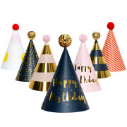 生日paty用品儿童生日派对帽子成人，派对装扮头饰生日帽生日帽子