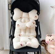 韩版婴儿车坐垫秋冬餐椅推车靠垫子透气四季通用遛娃神器棉垫保暖
