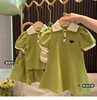 韩国童装女宝宝polo裙夏季2024学院风裙子T恤半身裙两件套潮