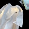 纯棉短袖t恤男夏季潮牌白色体恤，简约百搭字母，印花情侣半袖打底衫