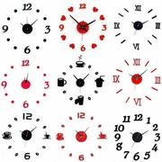 现代简约创意DIY数字挂钟 客厅装饰艺术钟表 静音亚克力壁钟