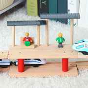 木质双层火车轨道站台兼容木制托马斯火车，轨道玩具配件