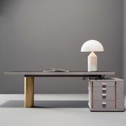 意式极简设计师书桌办公桌轻奢艺术白蜡木，电脑桌简约写字桌椅组合