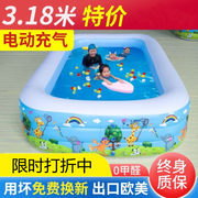 儿童夏季游泳池小孩子的夏天充气加高泳池家用帆布泡澡玩水池塑料