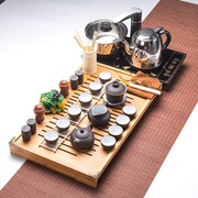 定制茶具套装紫砂陶瓷，功夫茶具冰裂茶具整套喝茶实木，茶盘家用简约