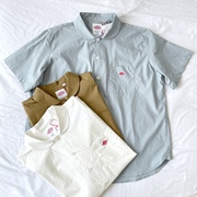 日本订单春品经典娃娃领口袋高密纯棉，女士衬衫短袖衬衣danton
