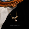 红口袋s925银宫廷风，蕾丝珍珠项链复古高级感法式轻奢气质锁骨链