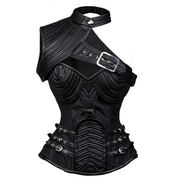 中世纪马甲塑身衣 steampunk蒸汽胸衣复古corset紧身衣 pu皮腰封