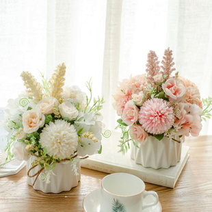 仿真花假花摆设干花花束，客厅餐桌花摆花装饰花小茶几绿植花艺摆件