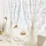 韩式蕾丝卧室阳台法式窗帘洛可可复古荷叶边公主风飘窗窗纱帘成品