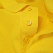 秋季长袖polo衫纯棉短袖宽松大码翻领中青年男女通款T恤有领黄色
