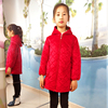韩版冬季女童罩衣长袖加绒加厚棉衣外套拉链带，帽宝宝吃饭画画衣新