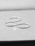s925纯银1mm十指线戒指学生光面个性食指关节极细指环女小指尾戒