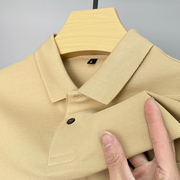 100%纯棉短袖t恤男士，polo衫夏季带领纯色，薄款透气休闲短袖上衣潮
