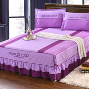 床裙单件床罩床裙式纯棉防滑床套保护罩床单三件套1.5m1.8米2.0床
