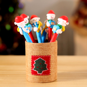 圣诞节小儿童卡通圣诞老人，礼物雪人创意笔软陶，笔文具奖品