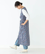 日代beamsboylibertybeltdress23ss2月下无袖，碎花连衣裙