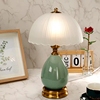 床头灯具装饰欧式美式复古简约现代陶瓷金属电镀，卧室家用结婚台灯