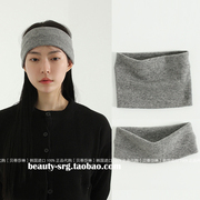韩国进口头饰发饰品ins简约棉小众灰色简单超，宽发带头带