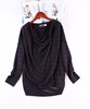 晓晓外贸女 高J品 轻薄透气 有设计感的蝙蝠式 长袖T恤~A67