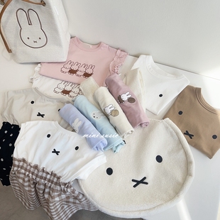 90-150日系女童可爱兔子纯棉短袖T恤
