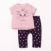 女童猫咪粉红色短袖t恤纯棉打底裤子，两件套宝宝夏季套装小童体恤