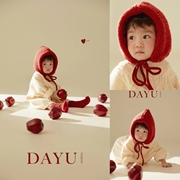 儿童摄影服装新年小红帽主题针织，毛衣女孩宝宝周岁，照拍照服装道具