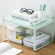 可伸缩简易书架置物架办公室桌面，收纳架桌上多层书桌整理小架子