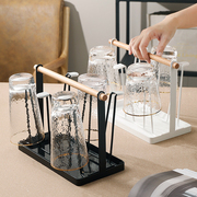 日本玻璃杯水杯挂架沥水置物架杯架，水杯架创意家用收纳杯子架倒挂