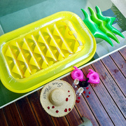 成人菠萝游泳圈浮排双色叶超大鳳梨浮床水上充气玩具漂浮气垫坐骑
