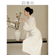 shibai拾白新中式连衣裙国风，女装秋季丝绒日常通勤改良旗袍年轻款