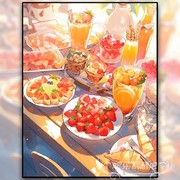 下午茶美食满绣十字绣客厅餐厅水果系列自绣钻石贴画简单现代
