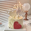 520情人节蛋糕装饰母亲节玫瑰花卡片情侣告白爱心插件蜡烛台摆件